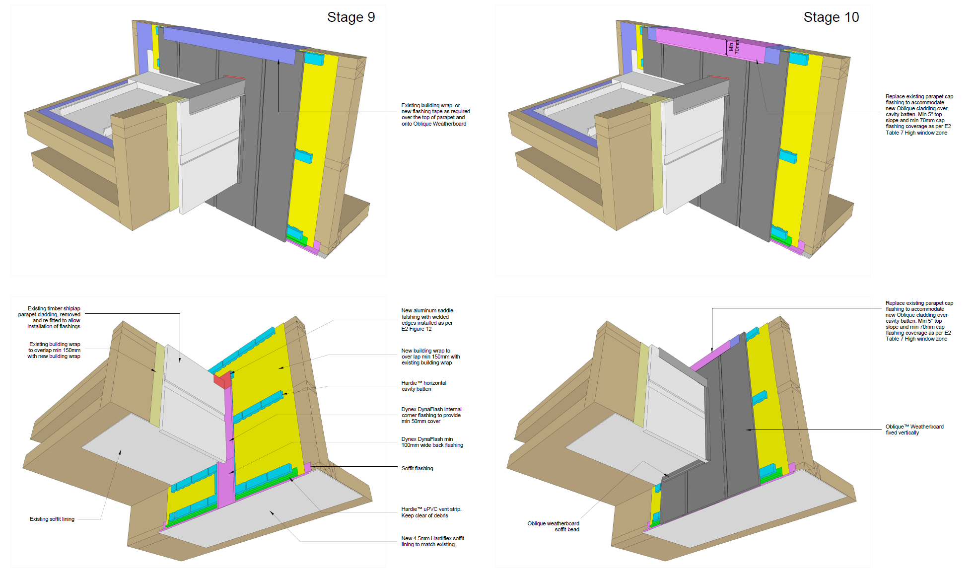 Additional project drawing for the Castor Bay reclad