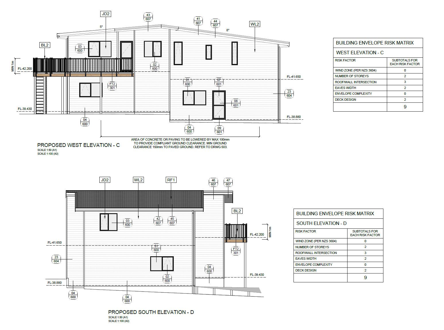 Exterior detail drawing for Mairangi Bay