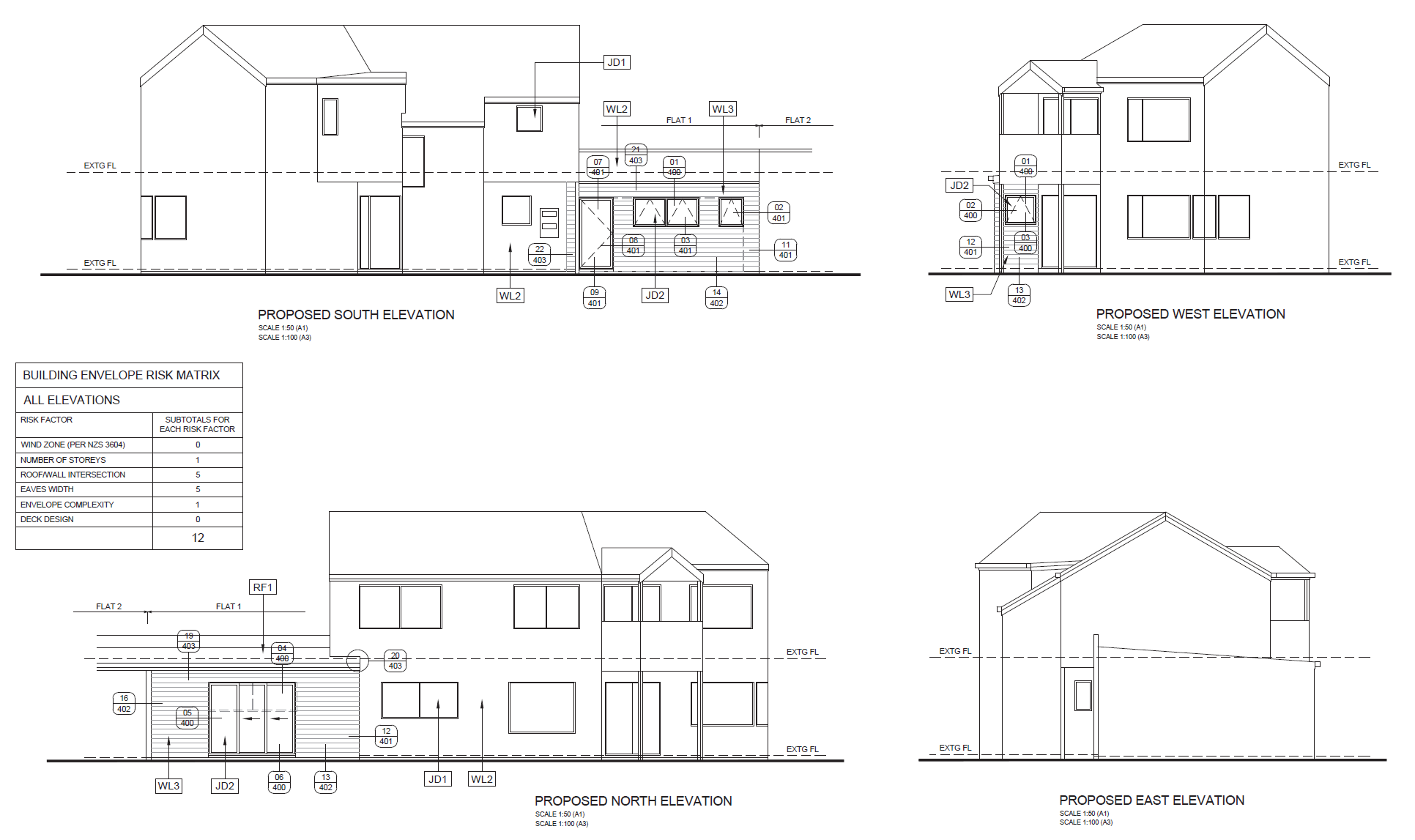 Proposed elevations for the garage-to-studio conversion